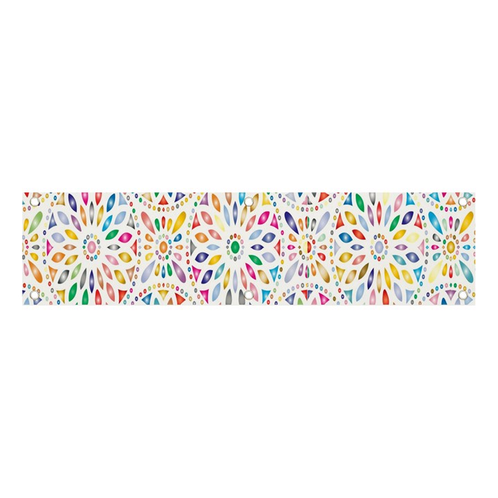 Flowery Floral Abstract Decorative Ornamental Banner and Sign 4  x 1 