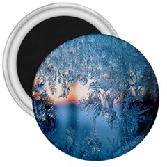 Frost Winter Morning Snow Season White Holiday 3  Magnets by artworkshop