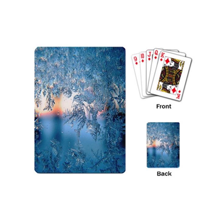 Frost Winter Morning Snow Season White Holiday Playing Cards Single Design (Mini)