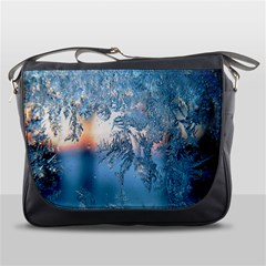 Frost Winter Morning Snow Season White Holiday Messenger Bag by artworkshop