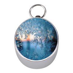 Frost Winter Morning Snow Season White Holiday Mini Silver Compasses by artworkshop