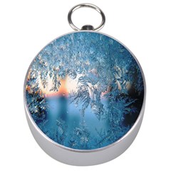 Frost Winter Morning Snow Season White Holiday Silver Compasses by artworkshop