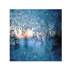 Frost Winter Morning Snow Season White Holiday Square Satin Scarf (30  X 30 ) by artworkshop