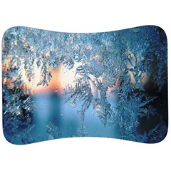 Frost Winter Morning Snow Season White Holiday Velour Seat Head Rest Cushion by artworkshop