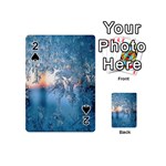 Frost Winter Morning Snow Season White Holiday Playing Cards 54 Designs (Mini) Front - Spade2