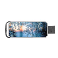 Frost Winter Morning Snow Season White Holiday Portable Usb Flash (one Side) by artworkshop