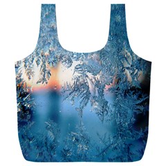 Frost Winter Morning Snow Season White Holiday Full Print Recycle Bag (xxxl) by artworkshop