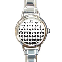 Halftone Pattern Dot Modern Retro Texture Circle Round Italian Charm Watch by artworkshop