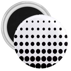 Halftone Pattern Dot Modern Retro Texture Circle 3  Magnets by artworkshop