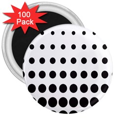 Halftone Pattern Dot Modern Retro Texture Circle 3  Magnets (100 Pack) by artworkshop