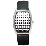 Halftone Pattern Dot Modern Retro Texture Circle Barrel Style Metal Watch Front