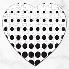 Halftone Pattern Dot Modern Retro Texture Circle Jigsaw Puzzle (heart) by artworkshop