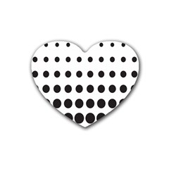 Halftone Pattern Dot Modern Retro Texture Circle Rubber Coaster (heart) by artworkshop