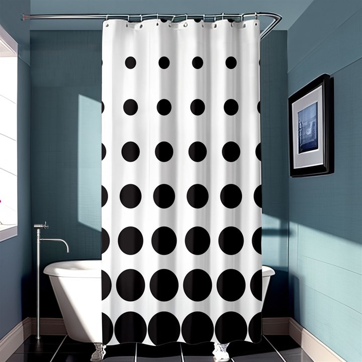 Halftone Pattern Dot Modern Retro Texture Circle Shower Curtain 36  x 72  (Stall) 