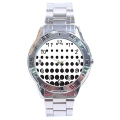 Halftone Pattern Dot Modern Retro Texture Circle Stainless Steel Analogue Watch by artworkshop