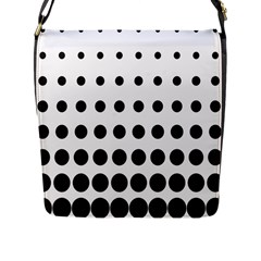 Halftone Pattern Dot Modern Retro Texture Circle Flap Closure Messenger Bag (l) by artworkshop