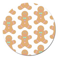 Happy Birthday Pattern Christmas Biscuits Pastries Magnet 5  (round) by artworkshop