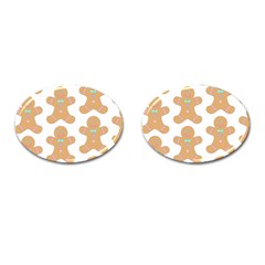 Happy Birthday Pattern Christmas Biscuits Pastries Cufflinks (oval) by artworkshop