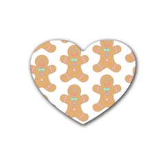 Happy Birthday Pattern Christmas Biscuits Pastries Rubber Coaster (heart) by artworkshop