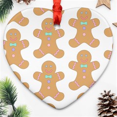 Happy Birthday Pattern Christmas Biscuits Pastries Heart Ornament (two Sides) by artworkshop