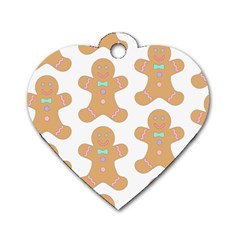 Happy Birthday Pattern Christmas Biscuits Pastries Dog Tag Heart (two Sides) by artworkshop