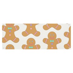 Happy Birthday Pattern Christmas Biscuits Pastries Banner And Sign 8  X 3  by artworkshop