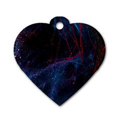 Abstract Painting Feathers Beautiful Dog Tag Heart (two Sides)