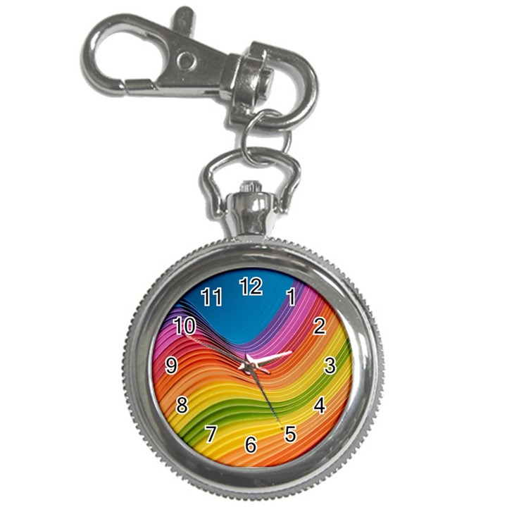  Rainbow Pattern Lines Key Chain Watches