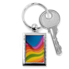  Rainbow Pattern Lines Key Chain (rectangle) by artworkshop