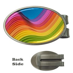  Rainbow Pattern Lines Money Clips (oval)  by artworkshop