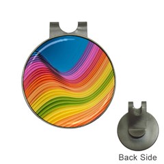  Rainbow Pattern Lines Hat Clips With Golf Markers by artworkshop