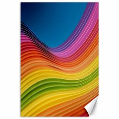  Rainbow Pattern Lines Canvas 12  X 18  by artworkshop