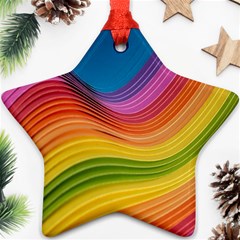  Rainbow Pattern Lines Star Ornament (two Sides) by artworkshop