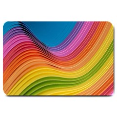  Rainbow Pattern Lines Large Doormat  by artworkshop