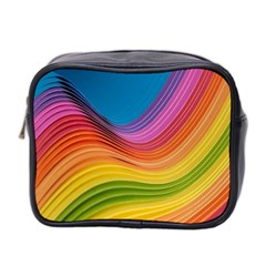  Rainbow Pattern Lines Mini Toiletries Bag (two Sides) by artworkshop