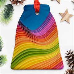  Rainbow Pattern Lines Bell Ornament (two Sides) by artworkshop