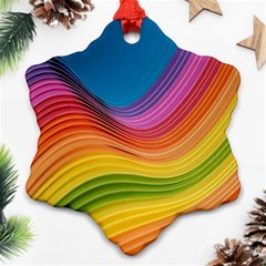  Rainbow Pattern Lines Ornament (snowflake) by artworkshop