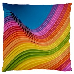  Rainbow Pattern Lines Large Cushion Case (two Sides) by artworkshop