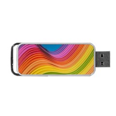  Rainbow Pattern Lines Portable Usb Flash (one Side) by artworkshop