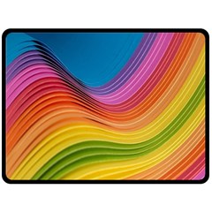  Rainbow Pattern Lines Double Sided Fleece Blanket (large)  by artworkshop