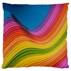  Rainbow Pattern Lines Large Flano Cushion Case (two Sides) by artworkshop