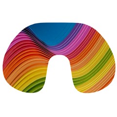  Rainbow Pattern Lines Travel Neck Pillow by artworkshop