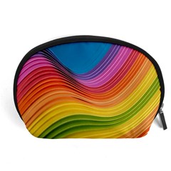  Rainbow Pattern Lines Accessory Pouch (large) by artworkshop