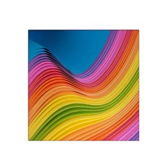  Rainbow Pattern Lines Satin Bandana Scarf 22  X 22  by artworkshop