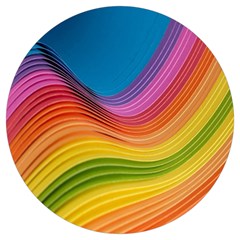  Rainbow Pattern Lines Round Trivet by artworkshop