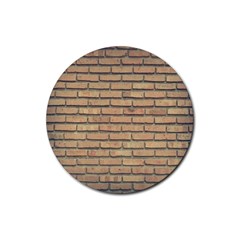 Bricks Wall Red  Rubber Round Coaster (4 Pack) by artworkshop