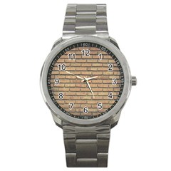 Bricks Wall Red  Sport Metal Watch