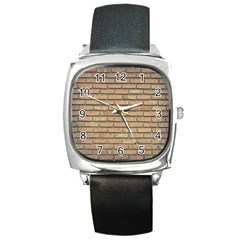 Bricks Wall Red  Square Metal Watch by artworkshop