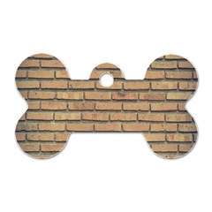 Bricks Wall Red  Dog Tag Bone (two Sides) by artworkshop