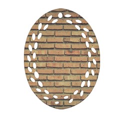 Bricks Wall Red  Ornament (oval Filigree) by artworkshop